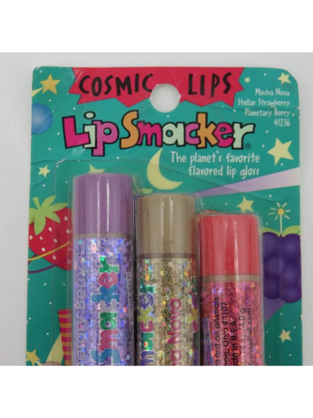 Bonne Bell Cosmic Lips Lip Smacker Mocha Nova Stellar Strawberry Planetary Berry